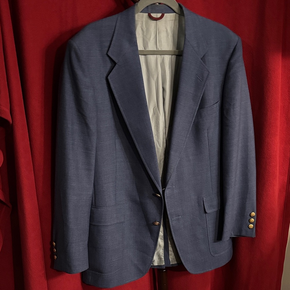 Hart Schaffner Marx Blue Blazer with Gold Accents